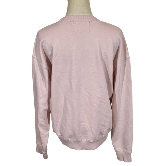 Lingua Franca Harris Walz Embroidered Crew Organic Cotton Sweatshirt Light Pink - Picture 3 of 6